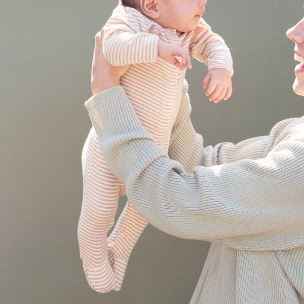 オーガニックコットン ベビー フライス足つきカバーオール