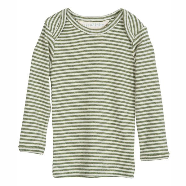 オーガニックコットン ベビー フライスＴシャツ(長袖)Stripe