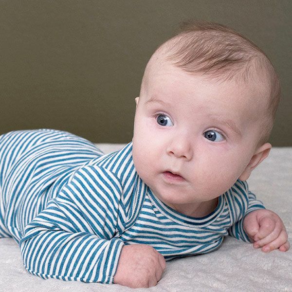 オーガニックコットン ベビー フライスＴシャツ(長袖)Stripe