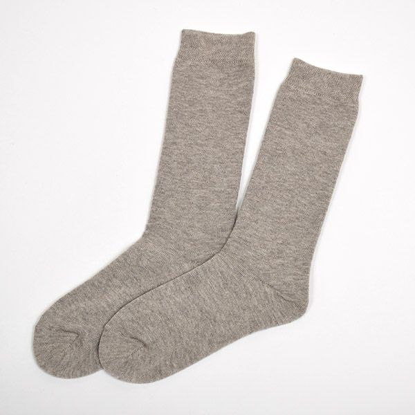 オーガニックコットン＆ヤク 二重ソックス グレー 22-24