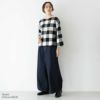 【SALE／20%OFF】オーガニックコットン 手織り起毛チェックフレアブラウス
