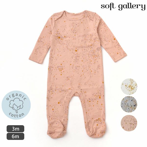 【SALE／20%OFF】 オーガニックコットン ベビー足つきカバーオールMiniSplash(長袖)