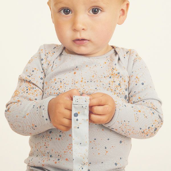 【SALE／20%OFF】 オーガニックコットン ベビー足つきカバーオールMiniSplash(長袖)
