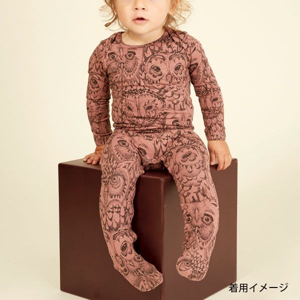 【SALE／20%OFF】 オーガニックコットン ベビー足つきカバーオールMiniSplash(長袖)