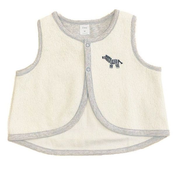 オーガニックコットン ベビー 起毛パイルベスト キキリン