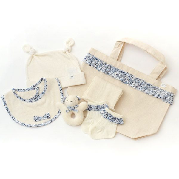 オーガニックコットン ギフトバッグセット リバティ ネイビー 50-70