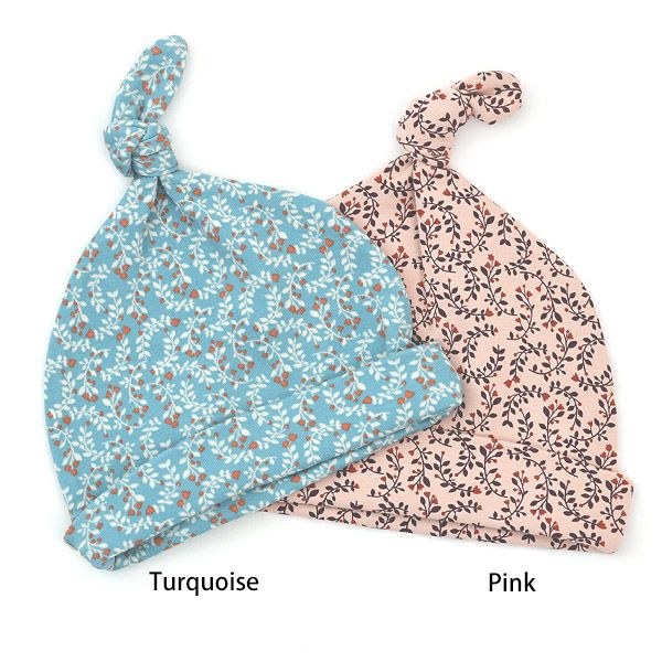 オーガニックコットン ベビー 結び帽 Leaf