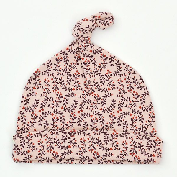 オーガニックコットン ベビー 結び帽 Leaf