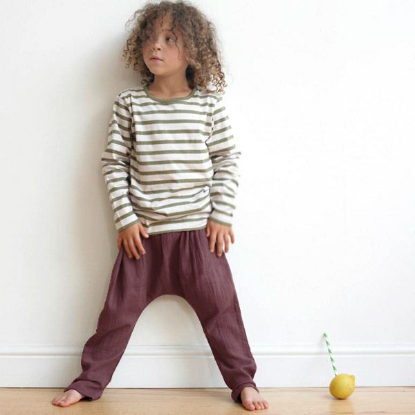 オーガニックコットン キッズ モスリンバギーパンツ