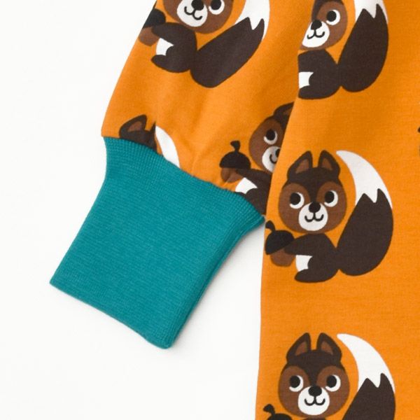 オーガニックコットン ベビージッパーカバーオール（長袖）Squirrel