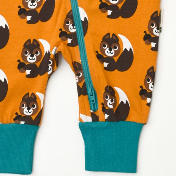 オーガニックコットン ベビージッパーカバーオール（長袖）Squirrel