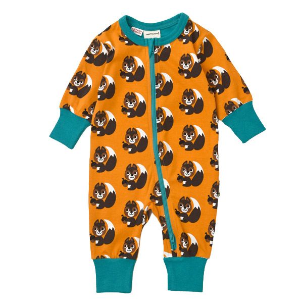 オーガニックコットン ベビージッパーカバーオール（長袖）Squirrel