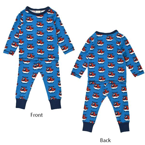 オーガニックコットン ベビーパジャマ（長袖）Helicopter 86-92