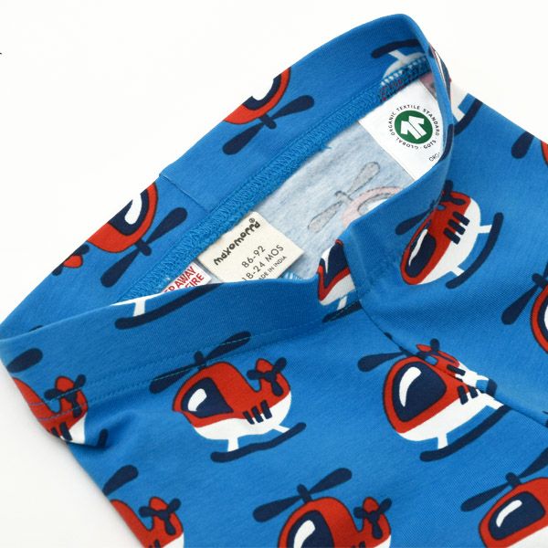 オーガニックコットン ベビーパジャマ（長袖）Helicopter 86-92