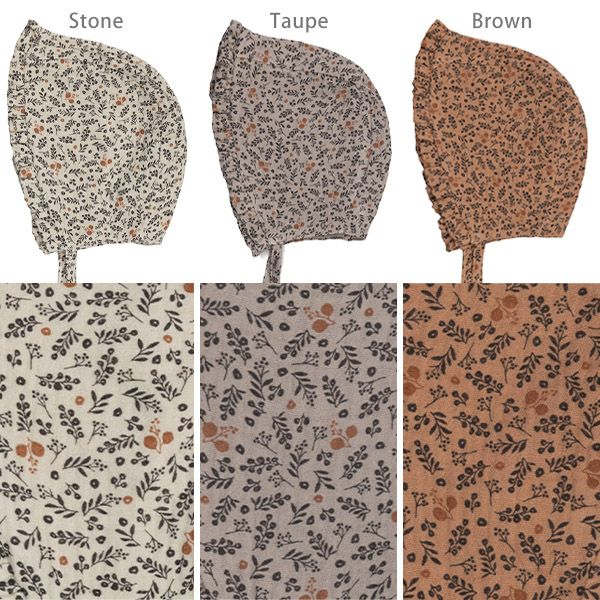 オーガニックコットン ベビーダブルガーゼプリントボンネット