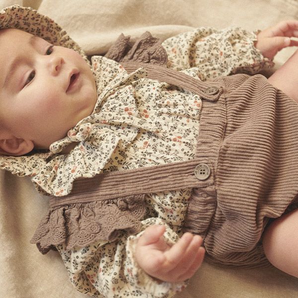 オーガニックコットン ベビーダブルガーゼプリントボンネット