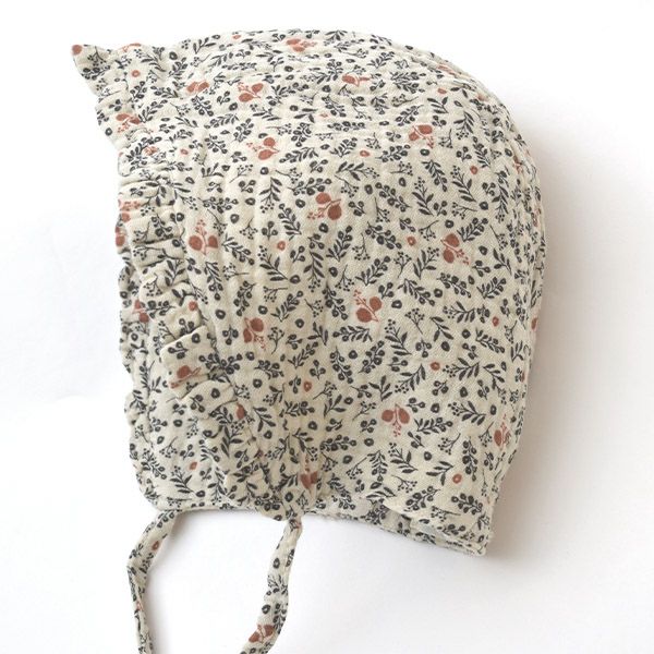 オーガニックコットン ベビーダブルガーゼプリントボンネット