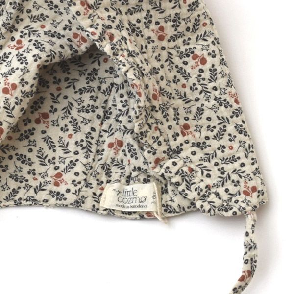 オーガニックコットン ベビーダブルガーゼプリントボンネット