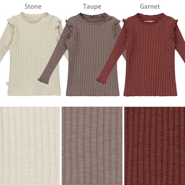 オーガニックコットン ベビーリブラッフルTシャツ(長袖)