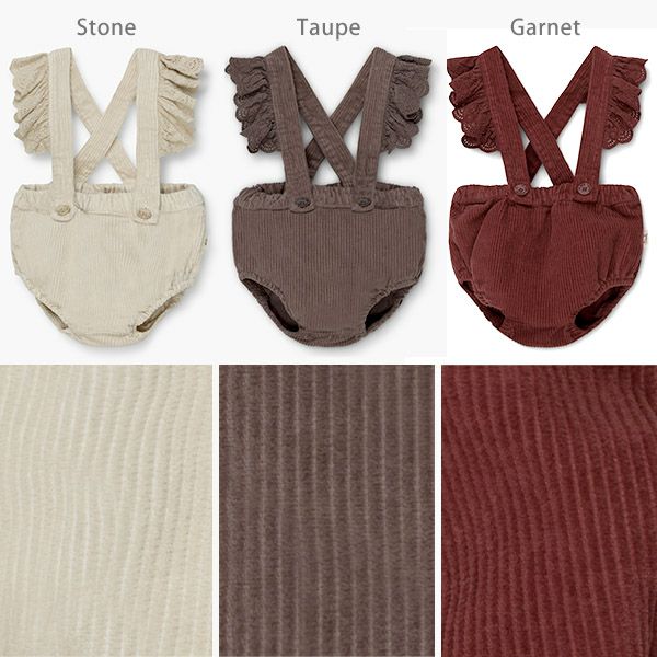 オーガニックコットン ベビーコーデュロイサスペンダー付ブルマ