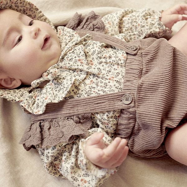 オーガニックコットン ベビーコーデュロイサスペンダー付ブルマ