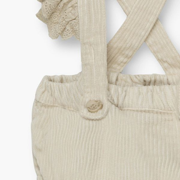 オーガニックコットン ベビーコーデュロイサスペンダー付ブルマ
