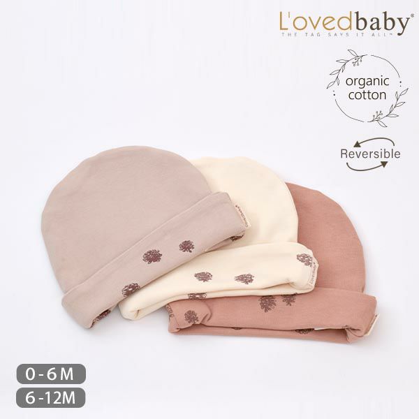 オーガニックコットン ベビー リバーシブルビーニーPinecone