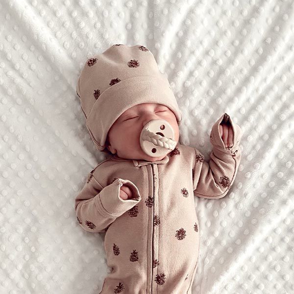 オーガニックコットン ベビー リバーシブルビーニーPinecone