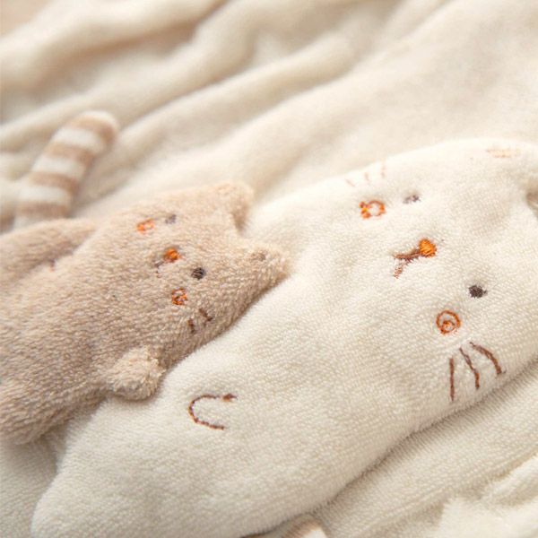 オーガニックコットン ベビー【ママだっこ】パイルのはらまき ねこ