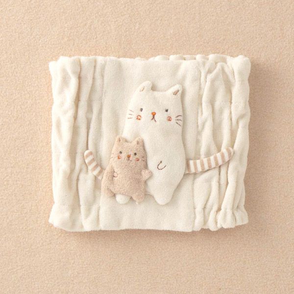 オーガニックコットン ベビー【ママだっこ】パイルのはらまき ねこ