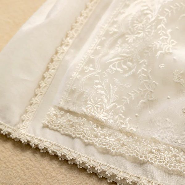 オーガニックコットン ベビー【エンジェルフェザーレース】セレモニードレスセット 50-80