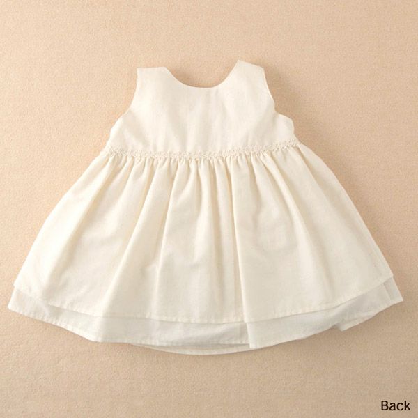 オーガニックコットン ベビー【エンジェルフェザーレース】サンドレス ナチュラル 80