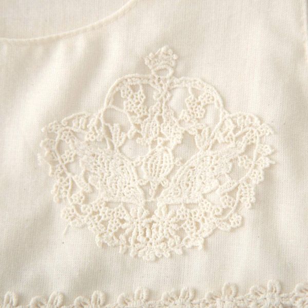 オーガニックコットン ベビー【エンジェルフェザーレース】サンドレス ナチュラル 80