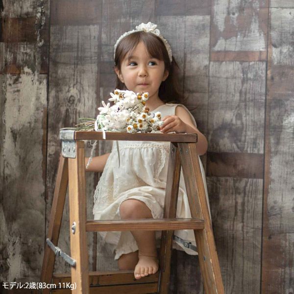 オーガニックコットン ベビー【エンジェルフェザーレース】サンドレス ナチュラル 80