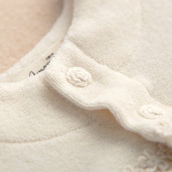 オーガニックコットン ベビー【エンジェルフェザーレース】カーディガン ナチュラル 70-80