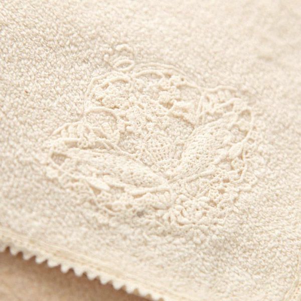 オーガニックコットン 【エンジェルフェザーレース】パイルハンカチ 29×29