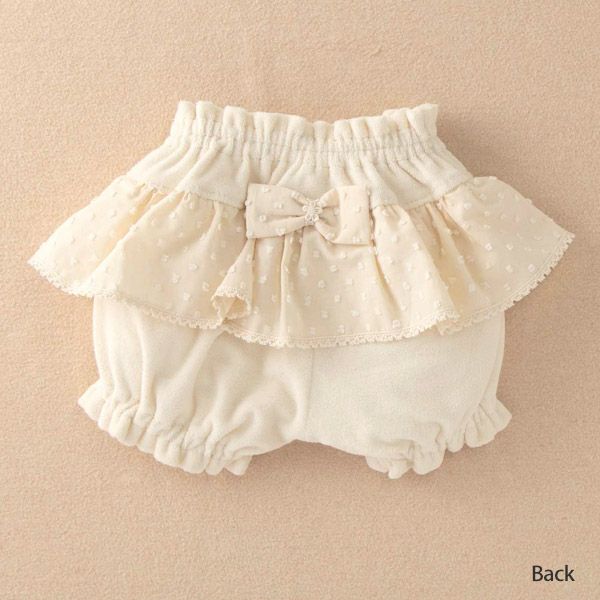 オーガニックコットン ベビースノーカットフリルパイルパンツ 80