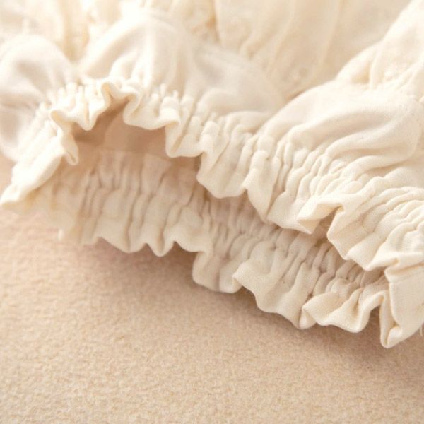 オーガニックコットン ベビー花柄刺しゅうガーゼフリルパンツ 80