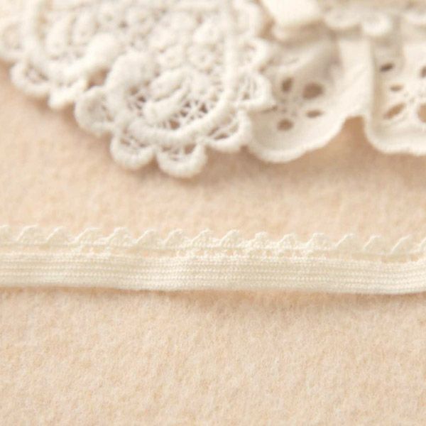 オーガニックコットン ベビー【ハートレース】ヘアバンド ナチュラル