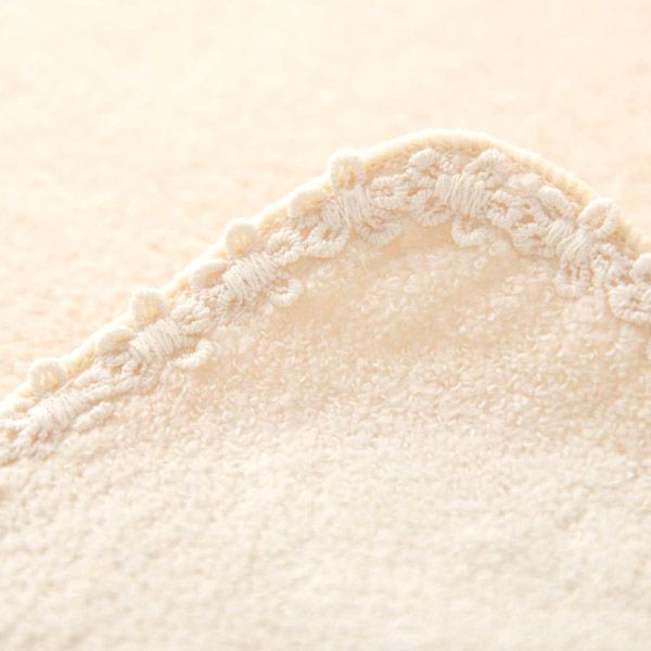 オーガニックコットン 【ハートレース】パイルハンカチ 29×29