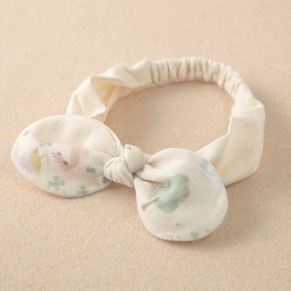 オーガニックコットン ベビーヘアバンド チェンジリボン 3種類