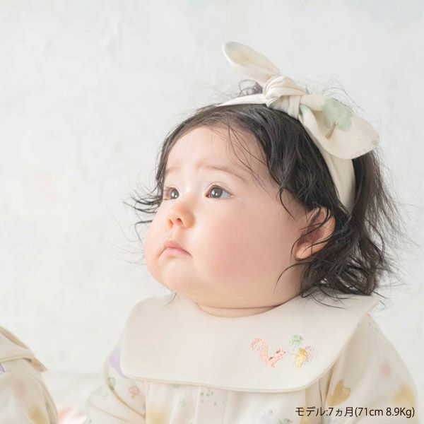 オーガニックコットン ベビーヘアバンド チェンジリボン 3種類