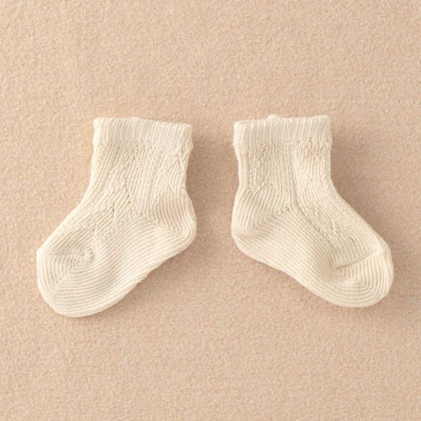 オーガニックコットン ベビー【王冠】ソックス ナチュラル 9-11