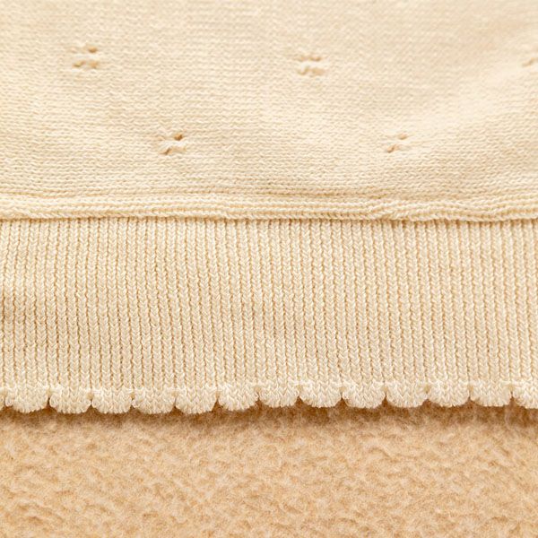 オーガニックコットン 【王冠】ニットアフガン ナチュラル 82×82