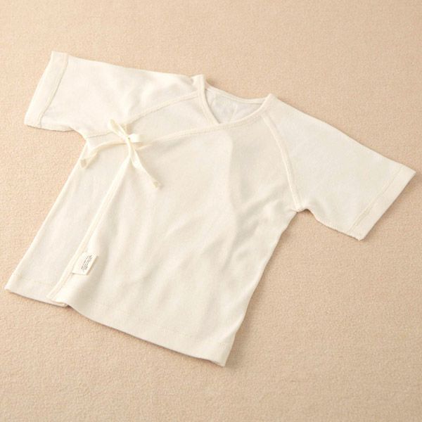 オーガニックコットン ベビー背守り短肌着 つる 70