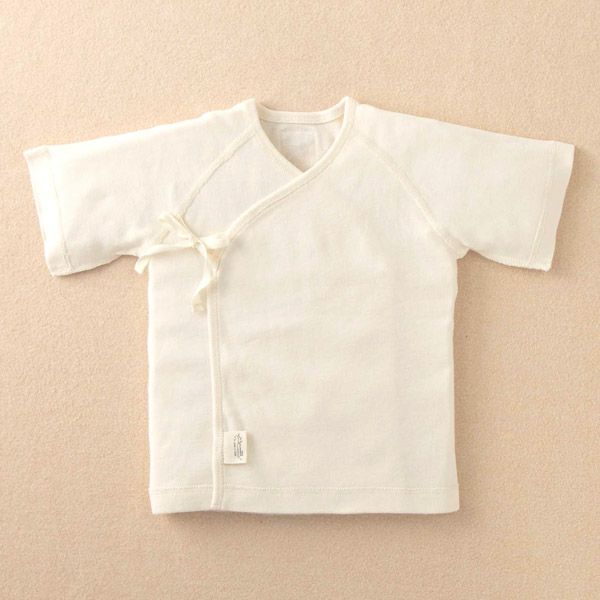 オーガニックコットン ベビー背守り短肌着 つる 70