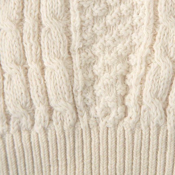 オーガニックコットン ベビーニットフード ポンポン 42-46