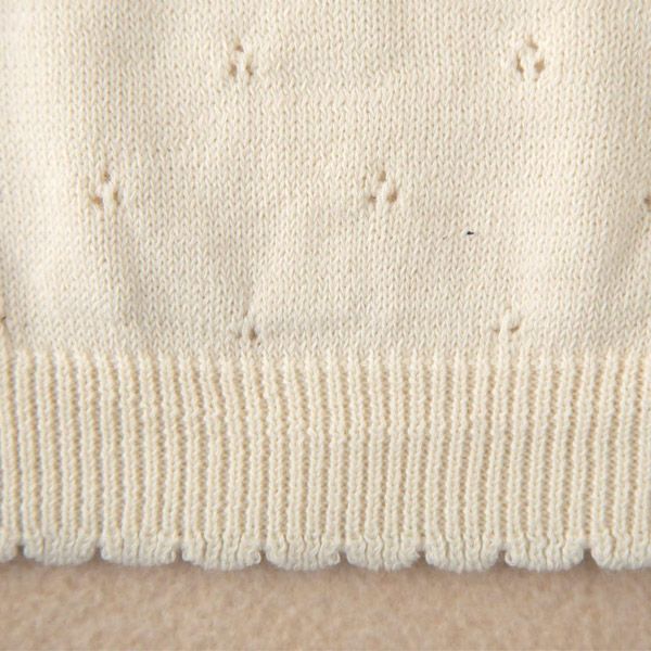 オーガニックコットン ベビーニットフード フラワー 42-46