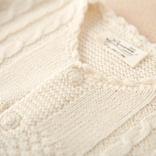 オーガニックコットン ベビーニットカーディガン ボタン 80