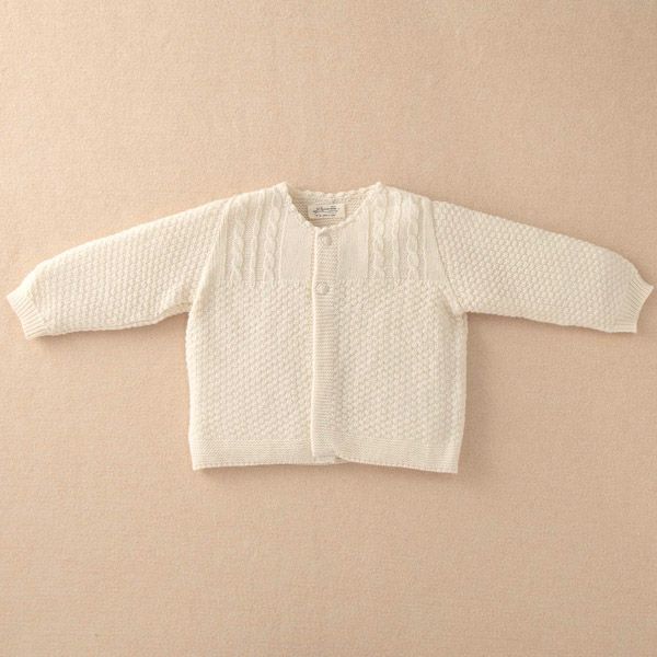 オーガニックコットン ベビーニットカーディガン ボタン 80